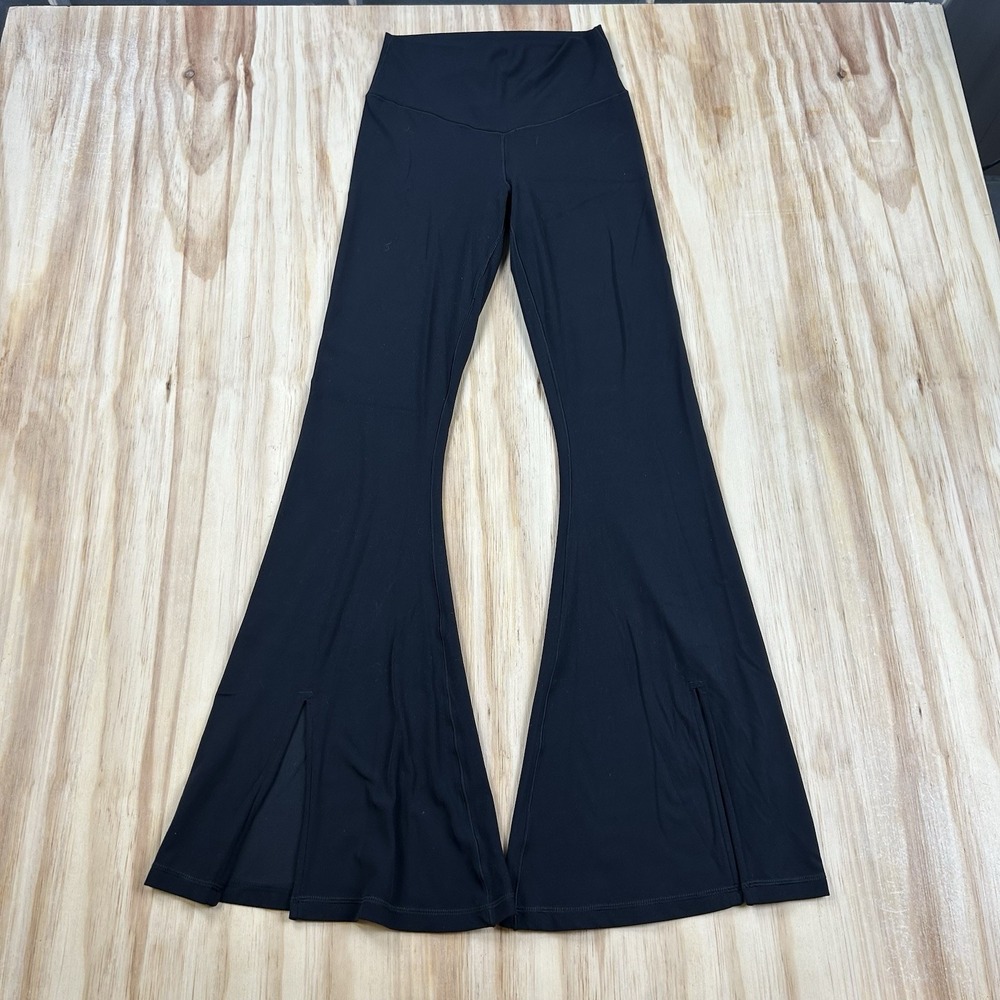 Aerie OFFLINE Real Me Xtra Flare High Rise Slit Leggings Black Medium